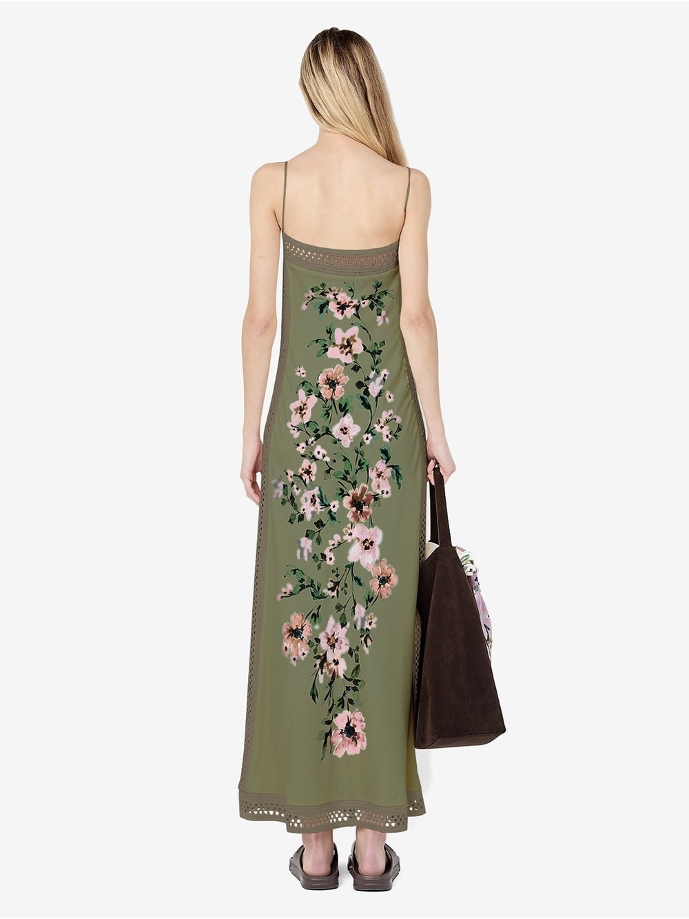 NWT Bec+Bridge Camelia Maxi Dress Olive Gardenia Floral - Picture 13 of 14